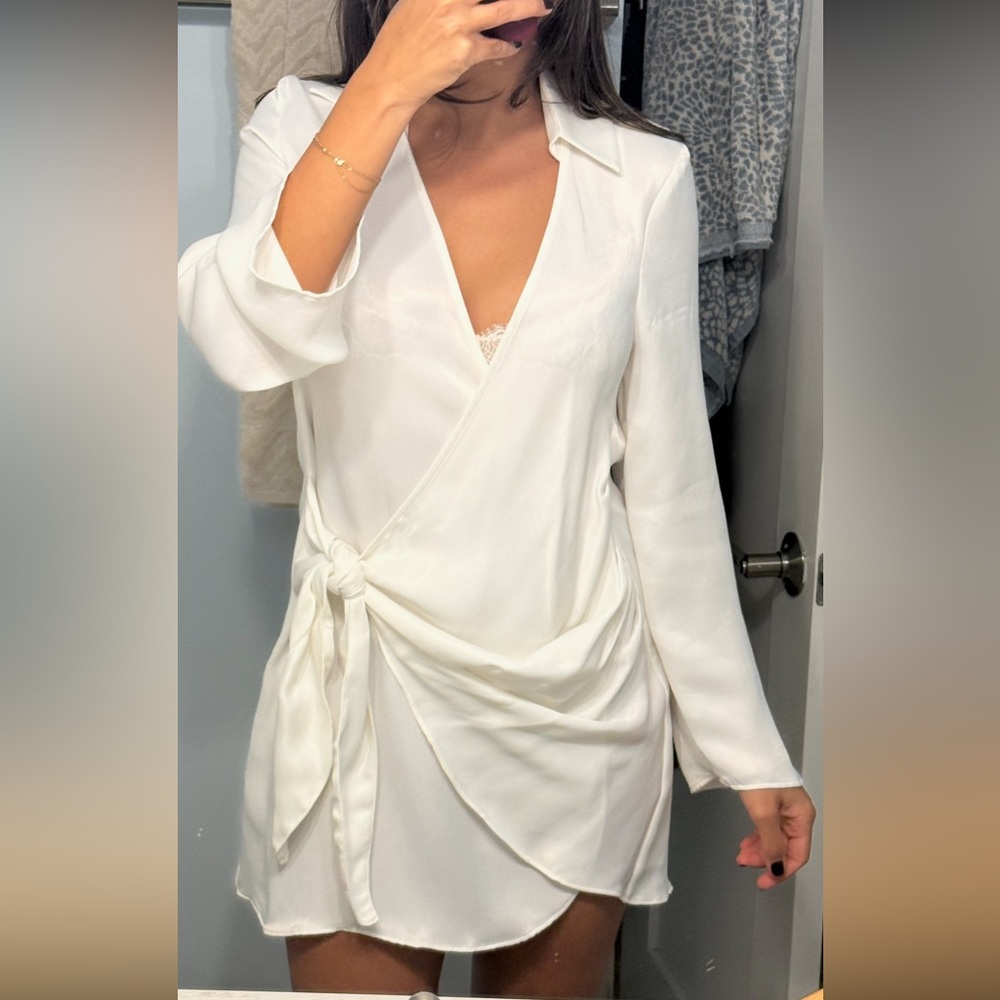 Zara white Wrap dress